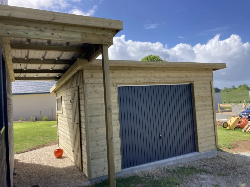 Garage • Bois traité • Porte Basculante • Dalle Béton